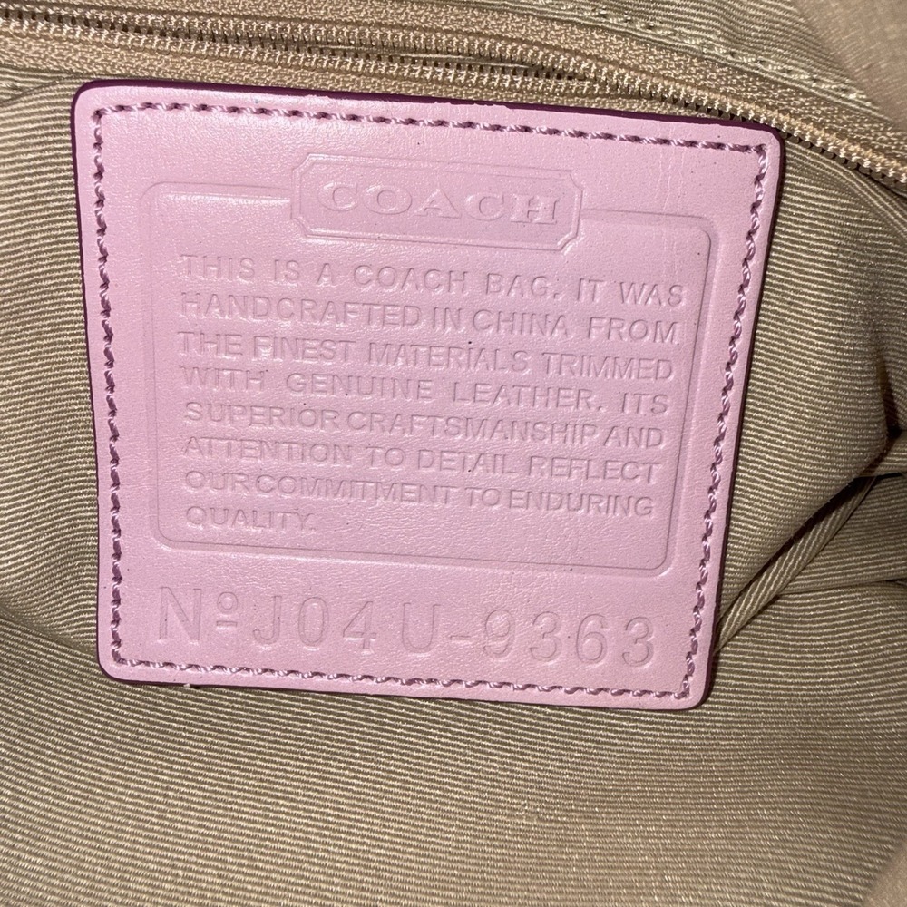 Vintage COACH Signature East West Hobo Shoulder Bag Purse Pink Canvas Y2K - Picture 13 of 16